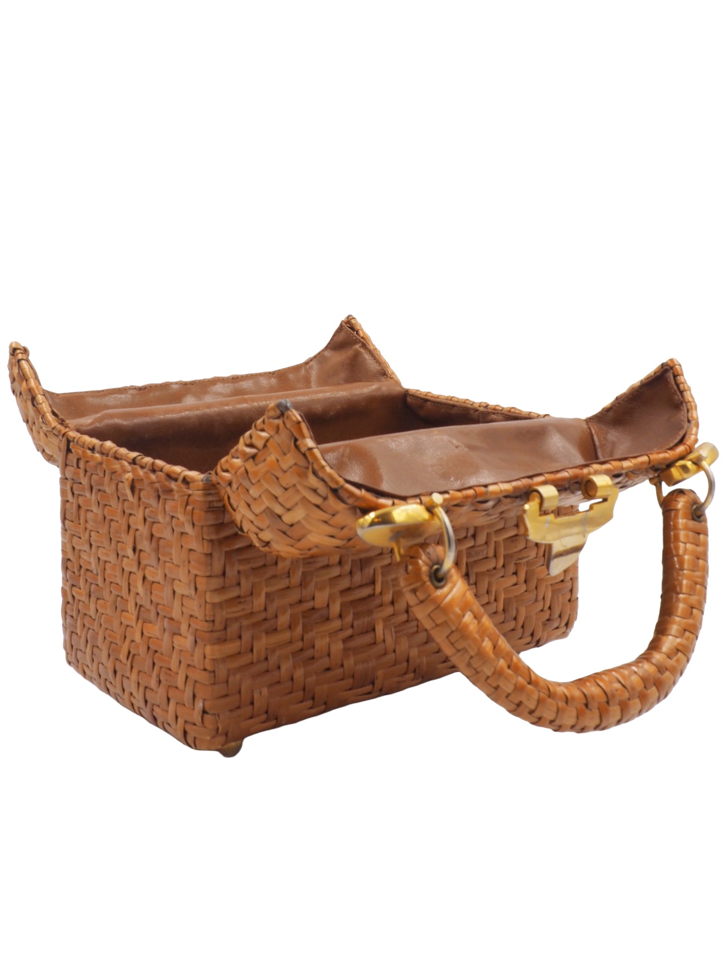 Koret Wicker Handbag With Gold Hardware