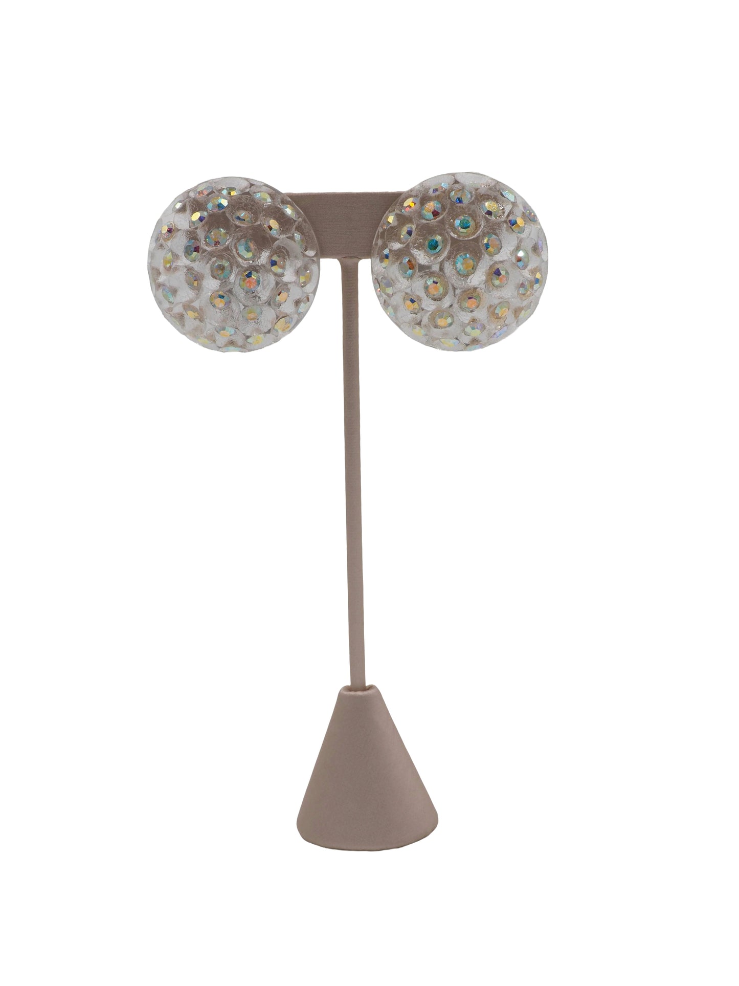 Large Round Crystal Ball Earrings