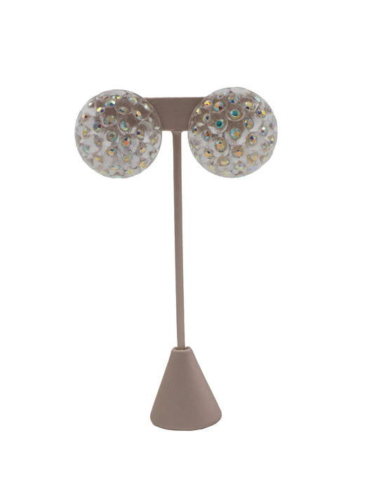 Large Round Crystal Ball Earrings