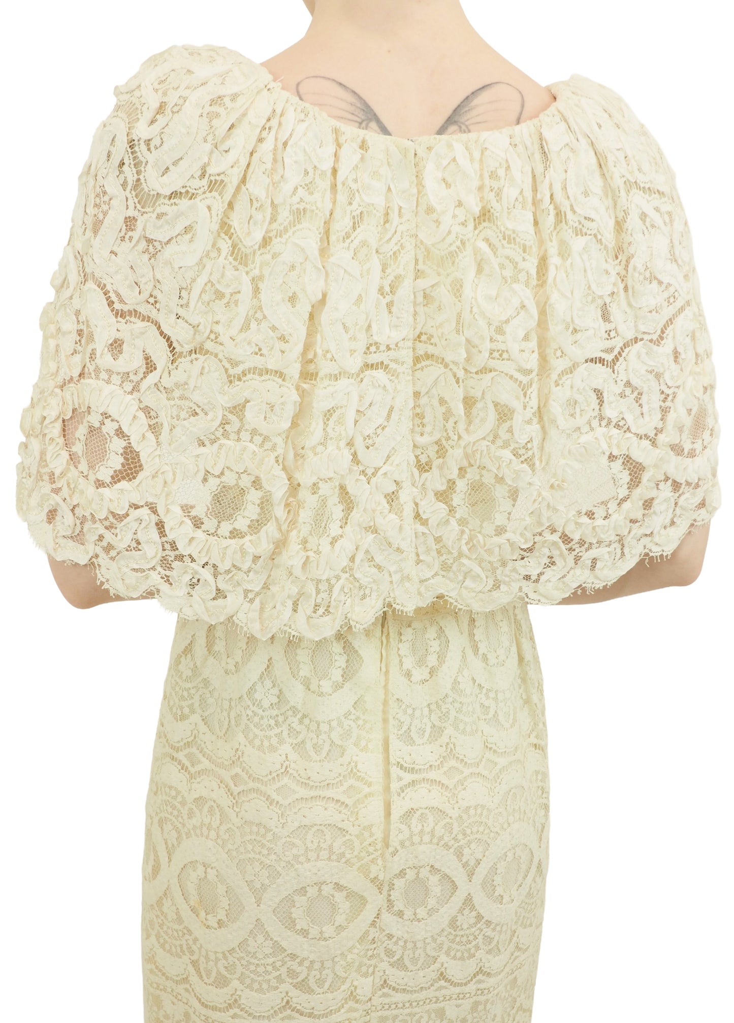  Morton Myles Cream Dress W Satin Belt