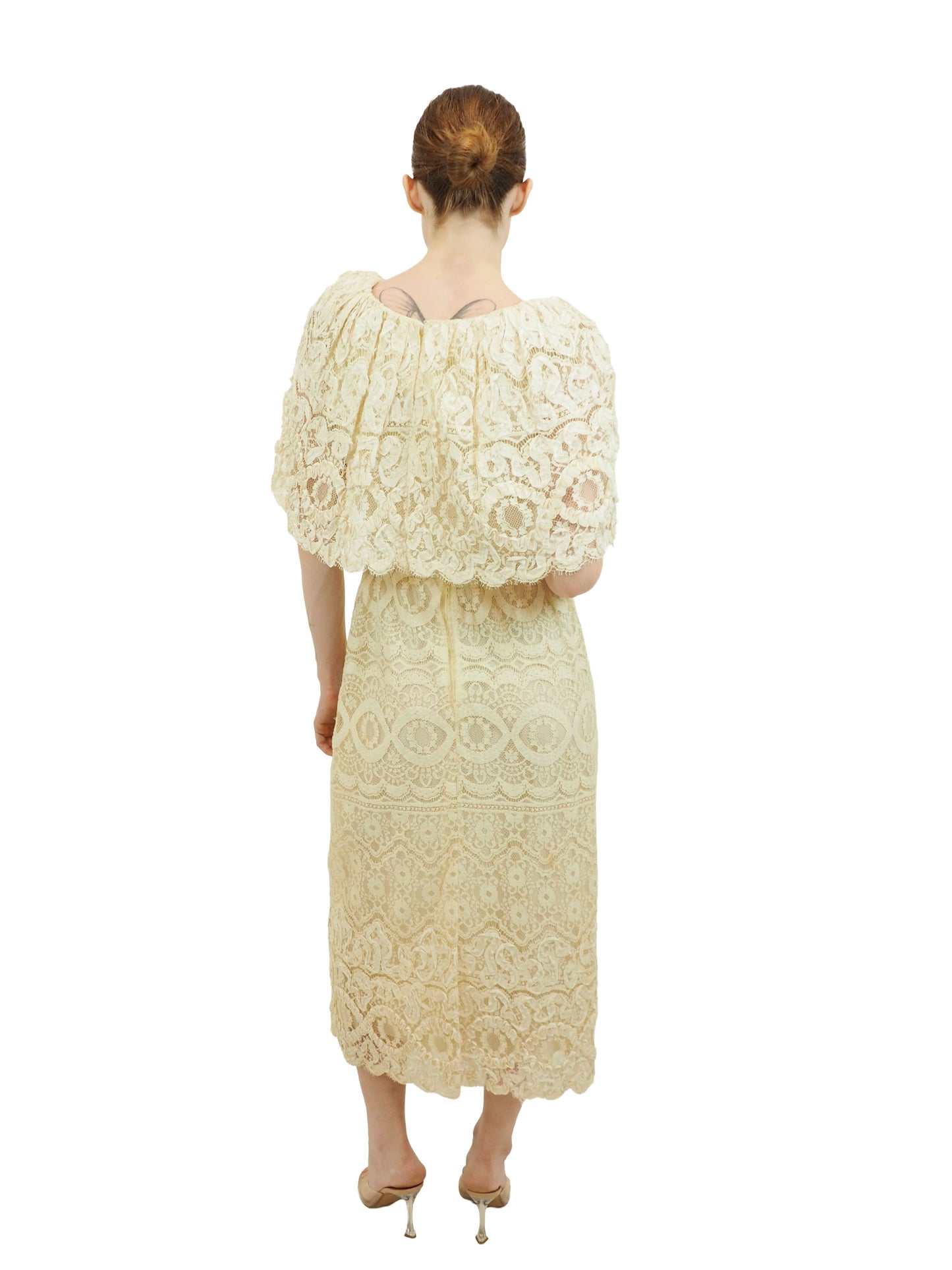 Morton Myles  Lace Dress W Satin Belt