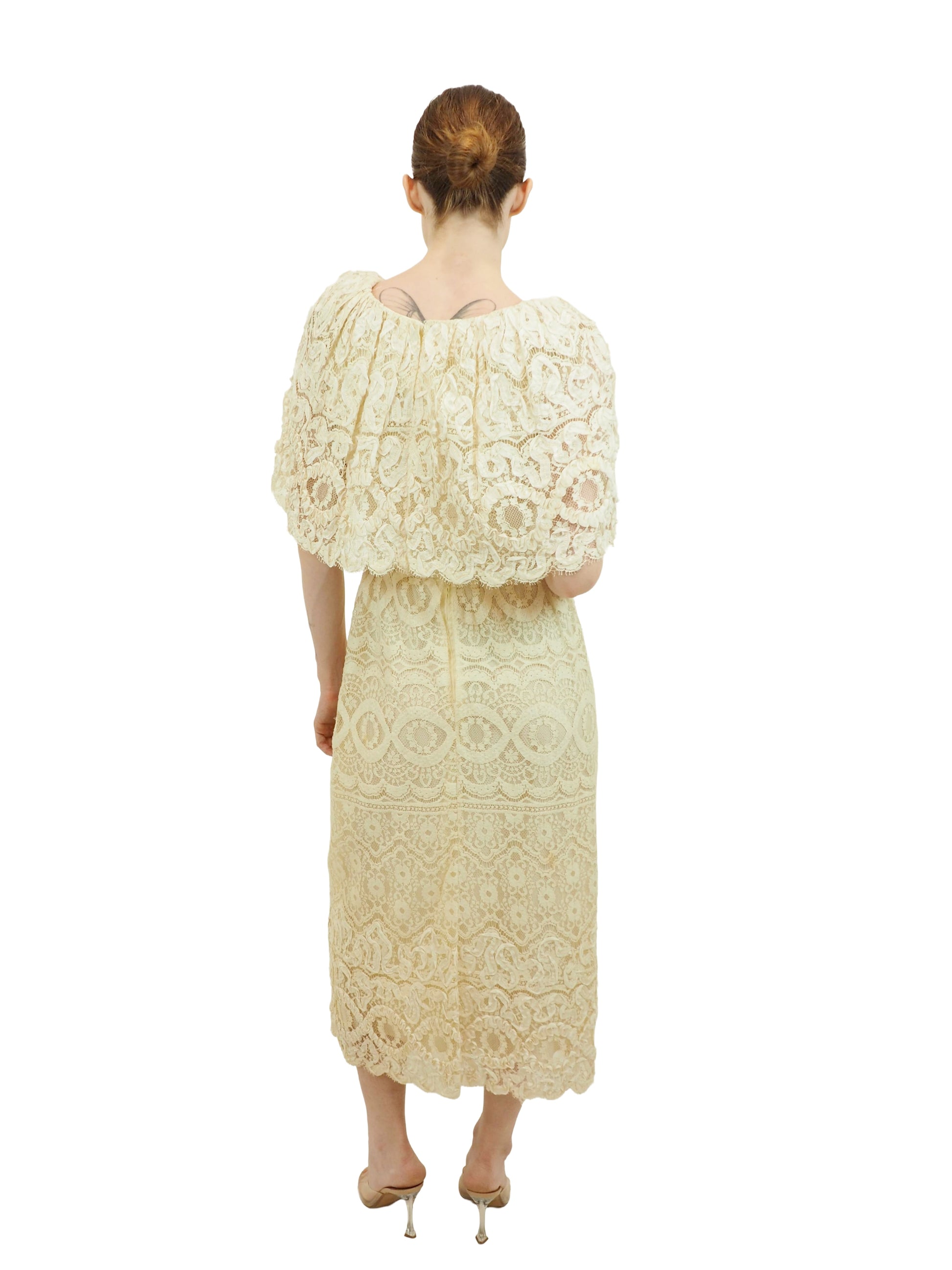 Morton Myles  Lace Dress W Satin Belt