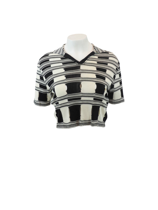 Moschino Cheap & Chic Blk/White cropped Top