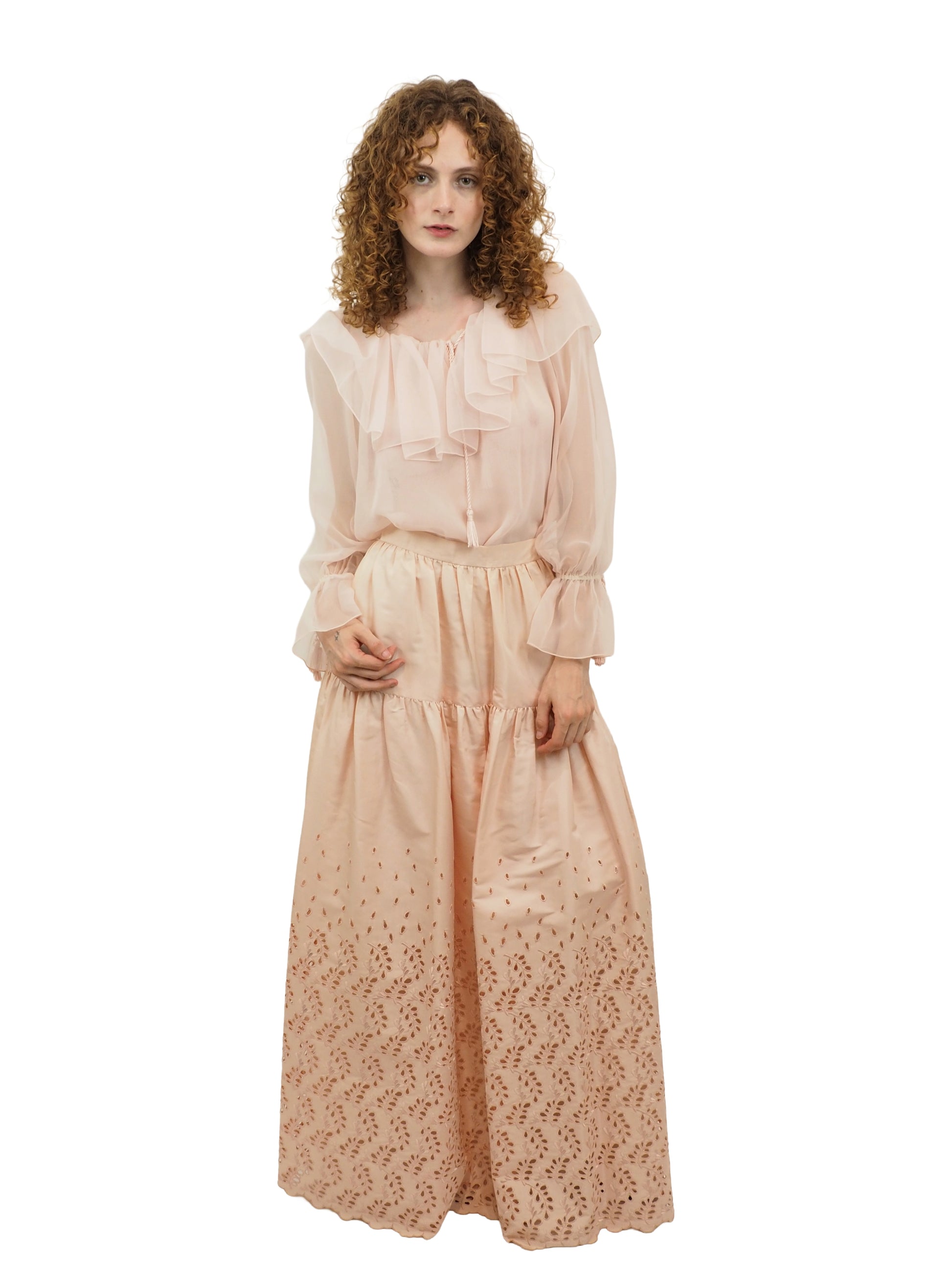 Oscar De La Renta Rose Skirt & Blouse Set