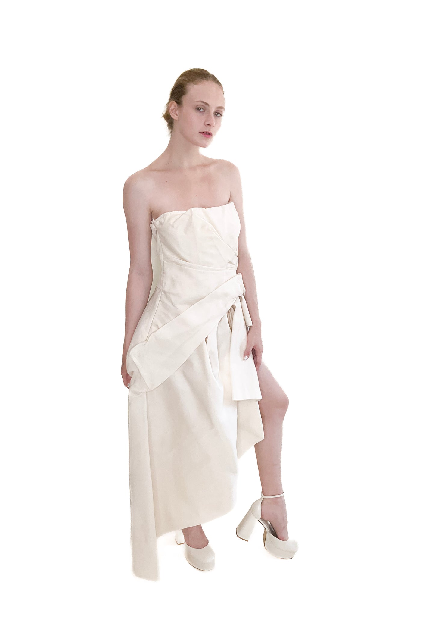 Alberta Ferretti Strapless Asymetrical Gown