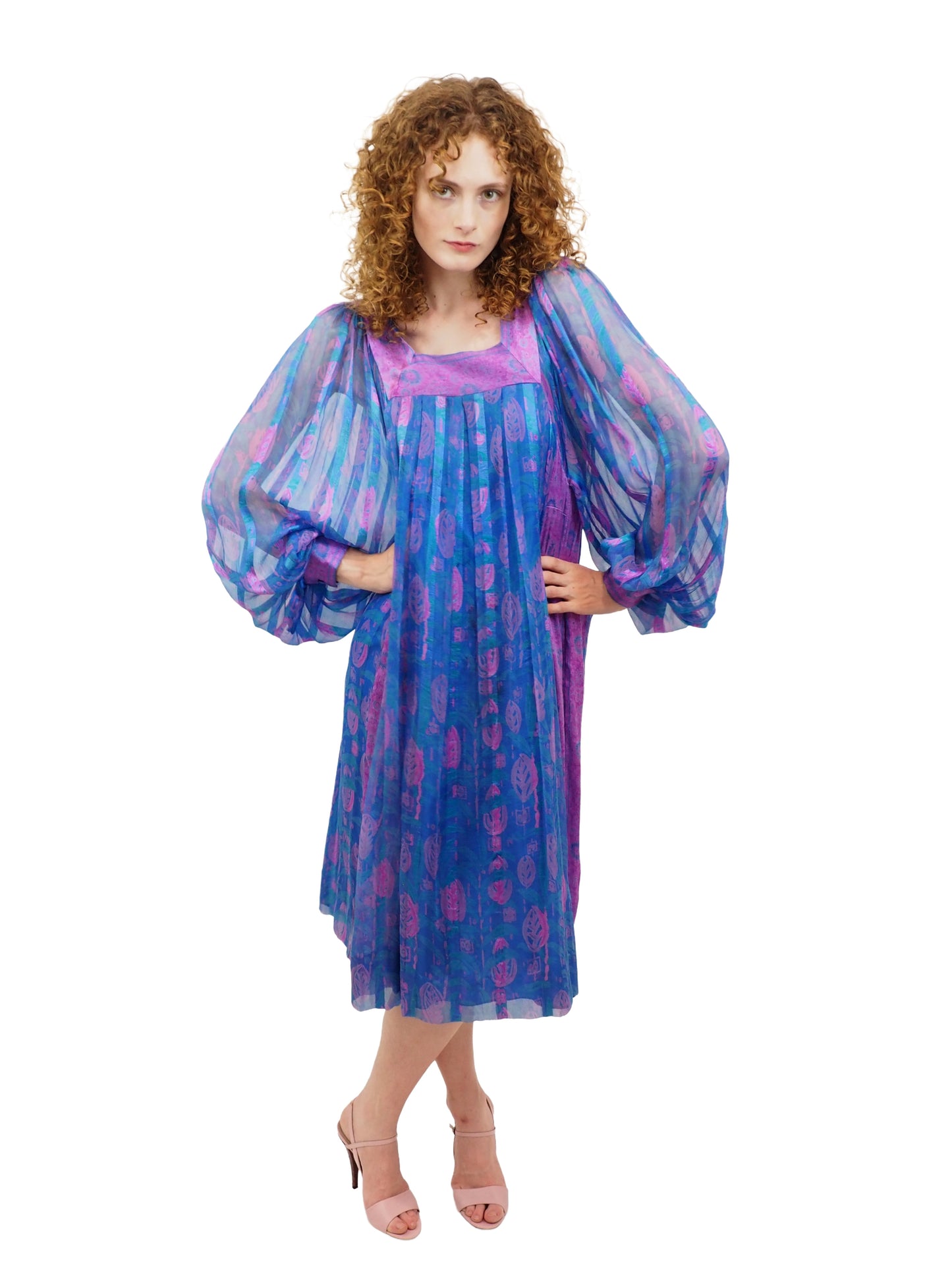Raksha of London Silk Purple Pink Silk Dress