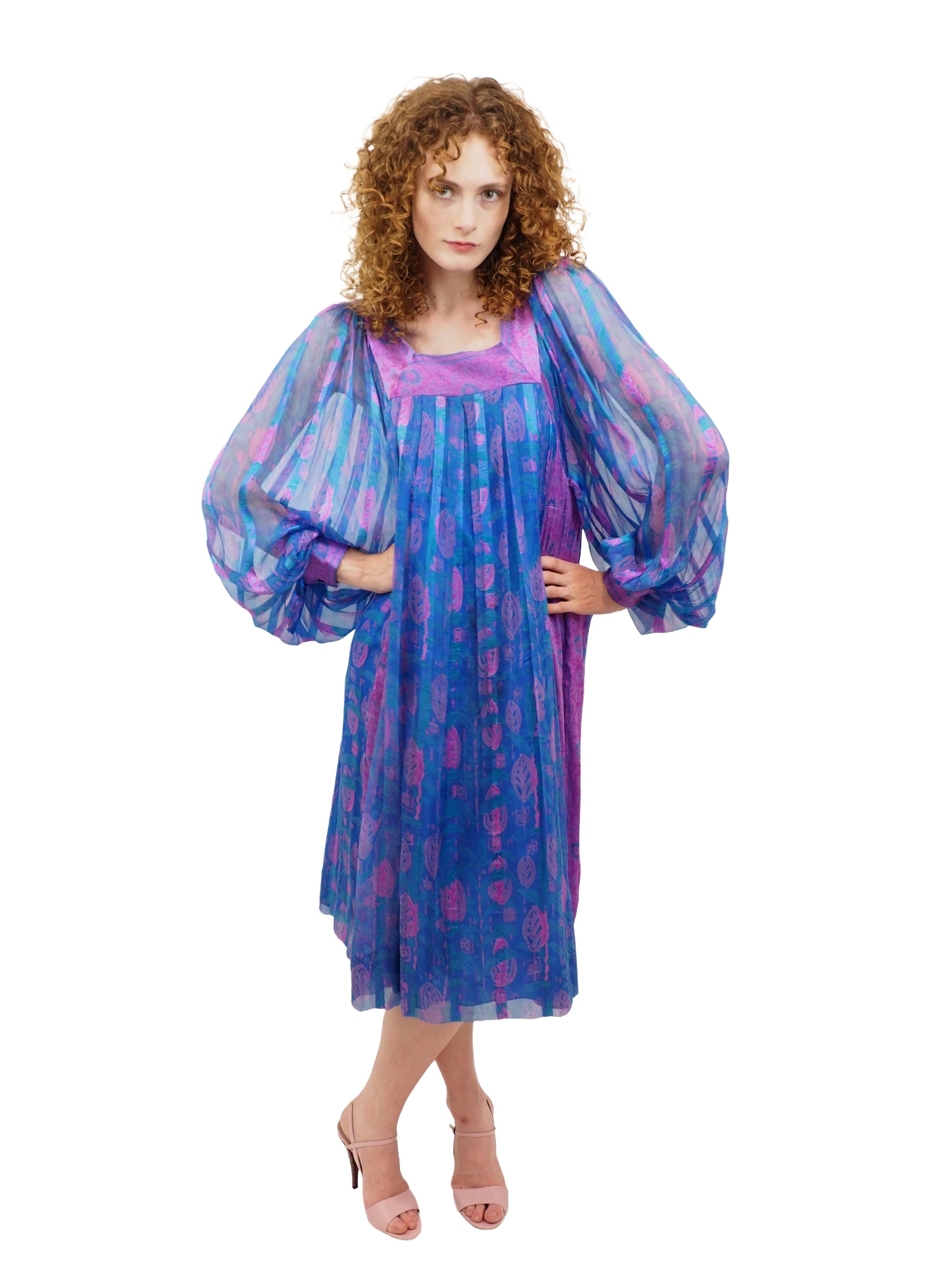Raksha of London Silk Purple Pink Silk Dress