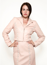 Load image into Gallery viewer, North Beach Pink Leather Cross Back Dress &amp; Jacket set
