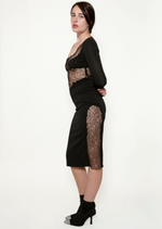 Load image into Gallery viewer, Dolce &amp; Gabbana Black Lace Sheer Cocktail Dress

