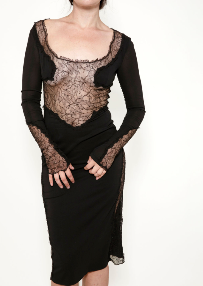 Dolce & Gabbana Black Lace Sheer Cocktail Dress