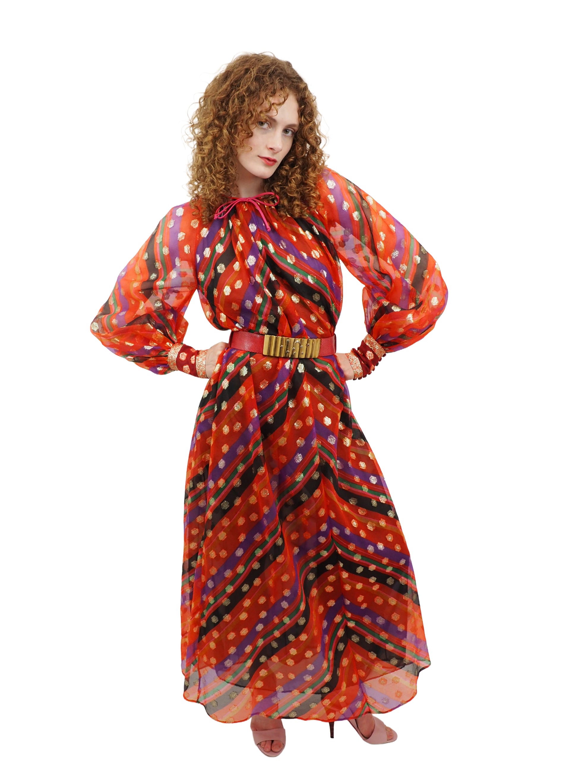 Tina Leser 1960's Metallic Dress