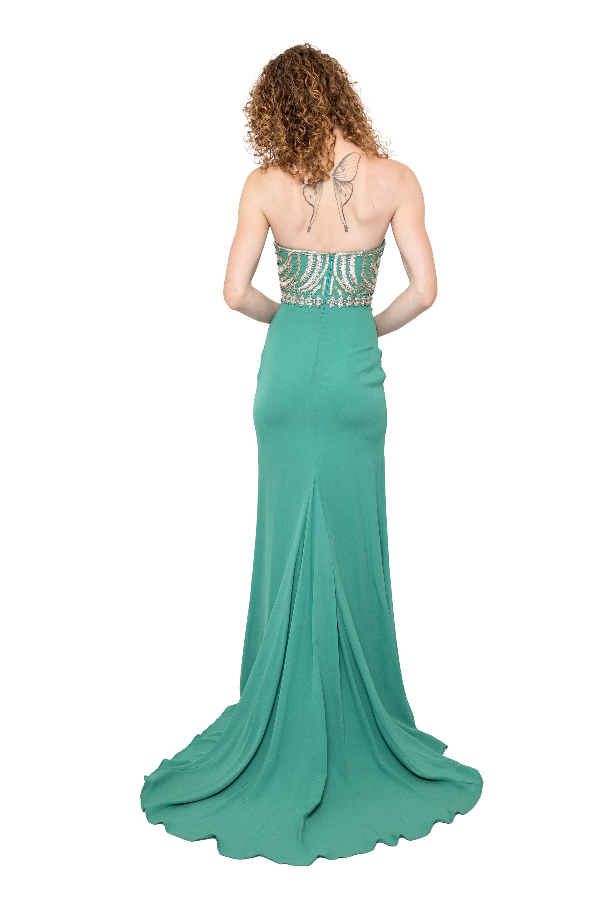 Roberto cavalli mint strapless gown, bridesmaid dress, green, blue, rhinestone, sparkle, long dress, maxi dress, formal