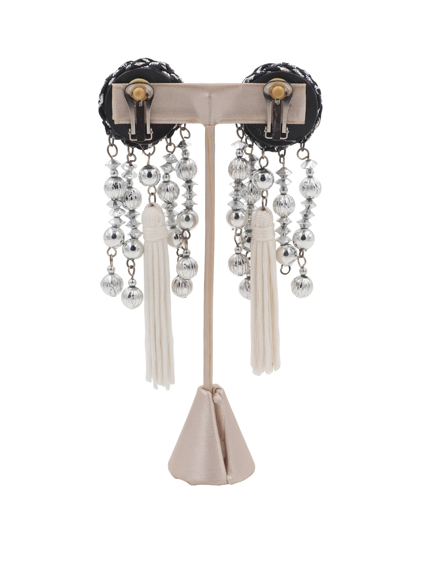 White Metallic Earrings