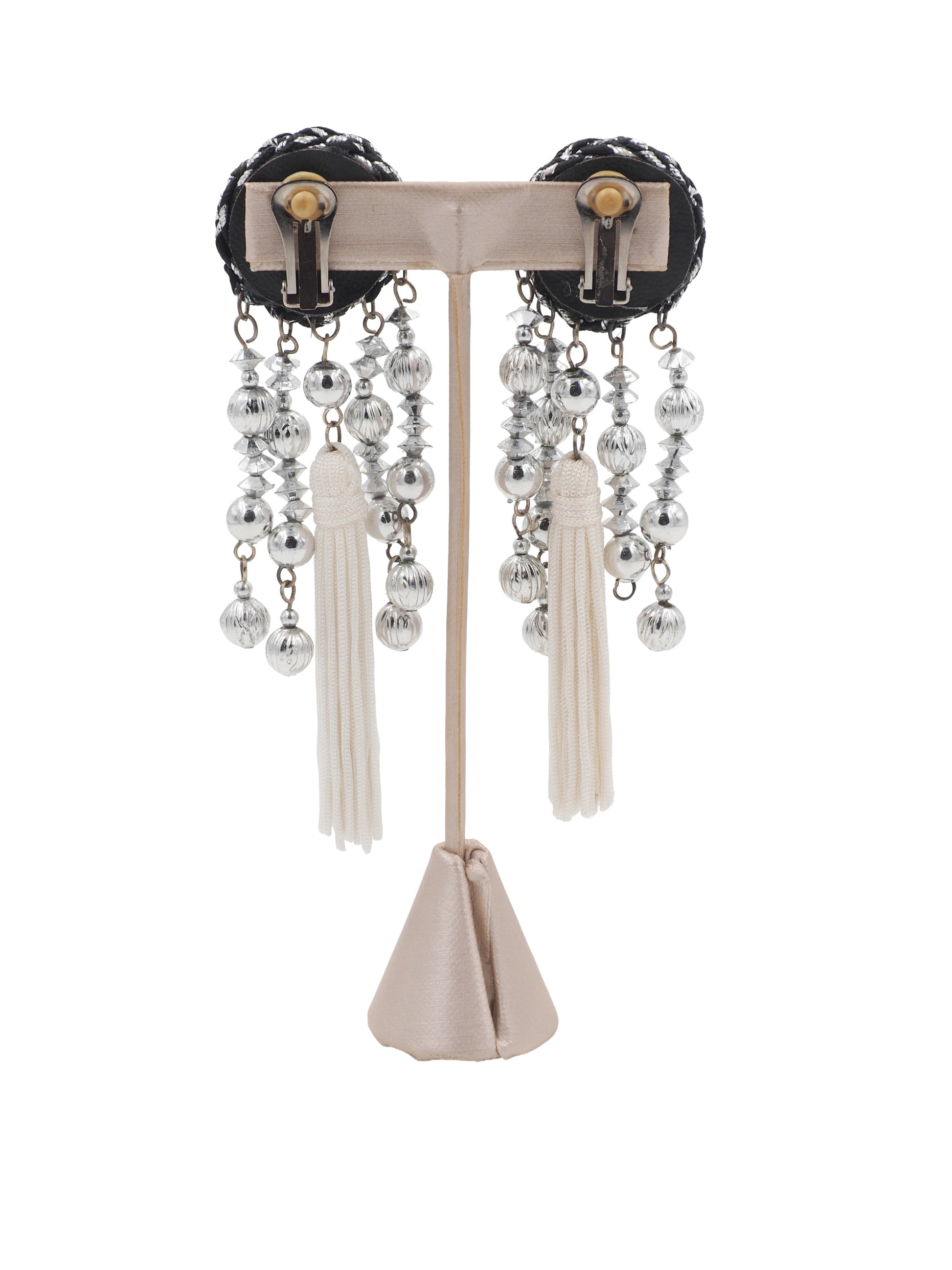 White Metallic Earrings