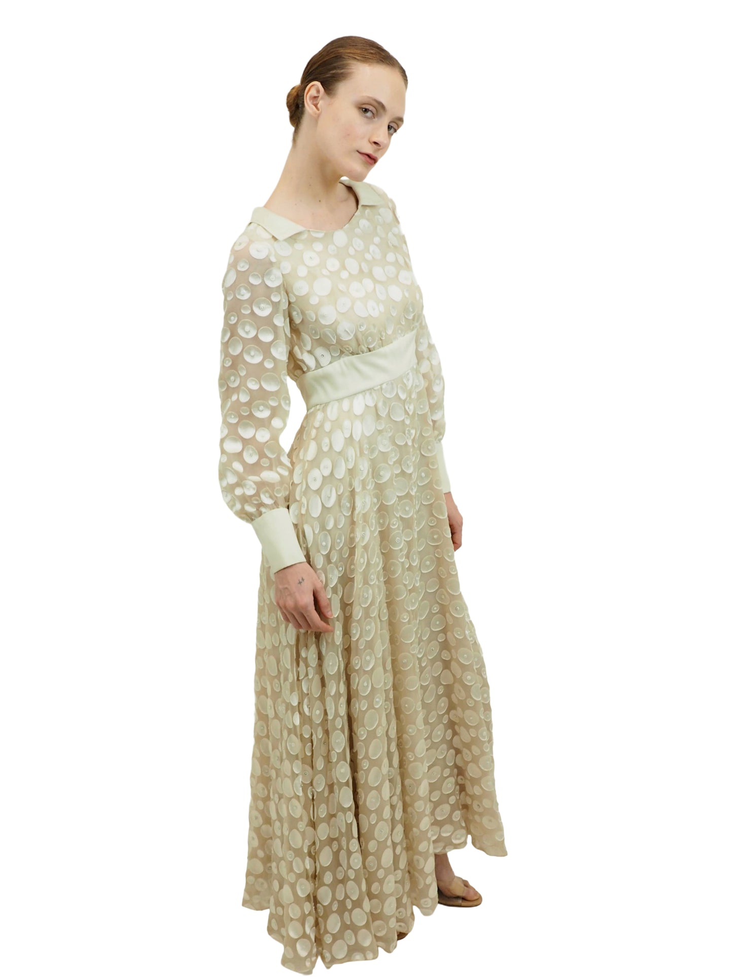 White Polka Dot L/S Dress