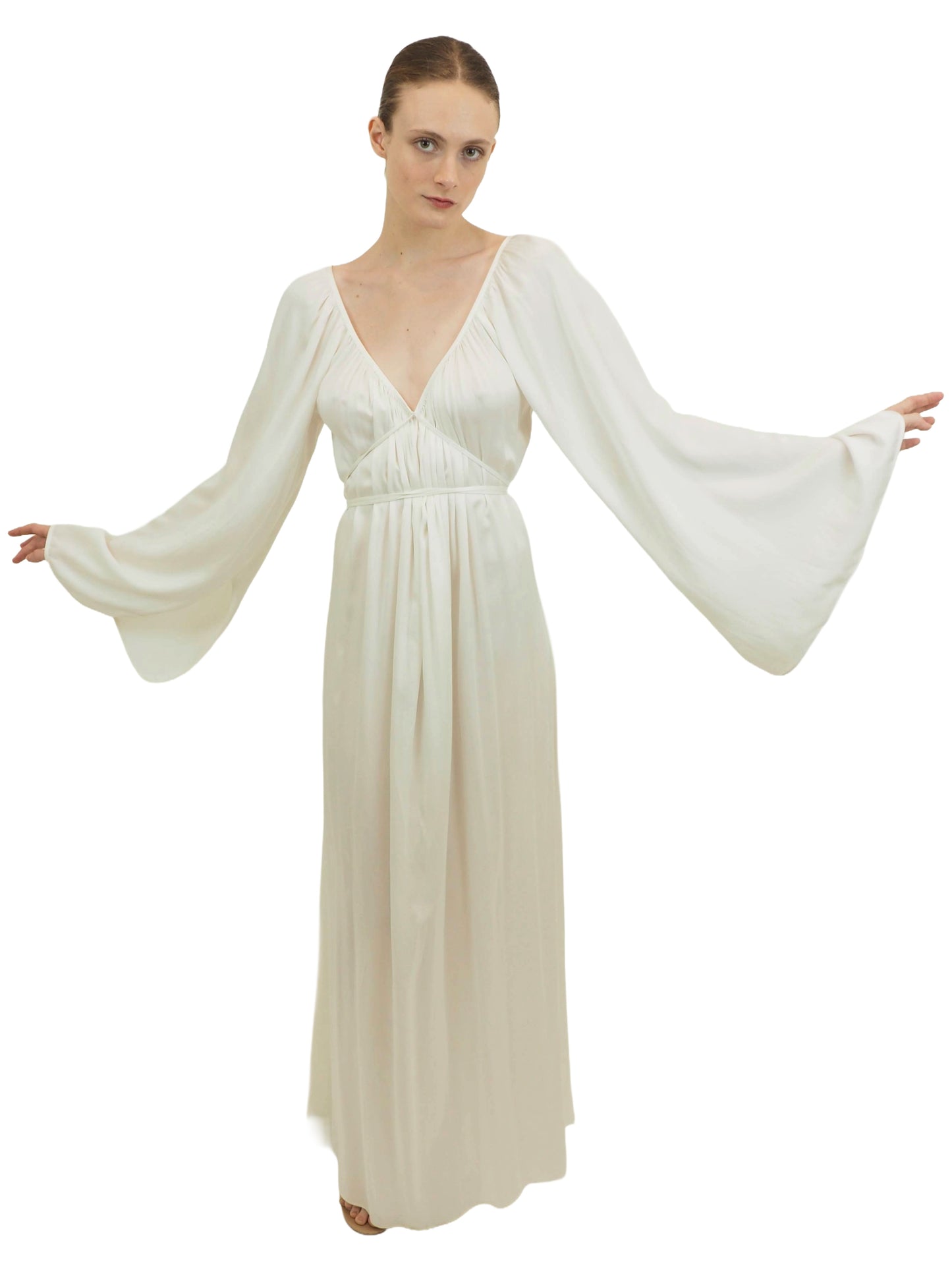 White Silk Camelot Dress