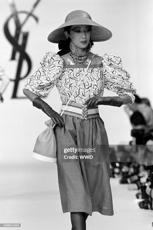 Yves Saint Laurent Vintage S/S 1983 Silk Abstract Printed Blouse
