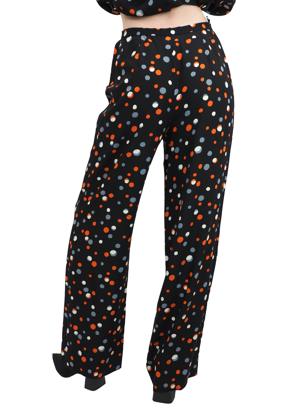 A A vintage Yves Saint Laurent YSL 1970's  polka dotted tunic and trouser set 
