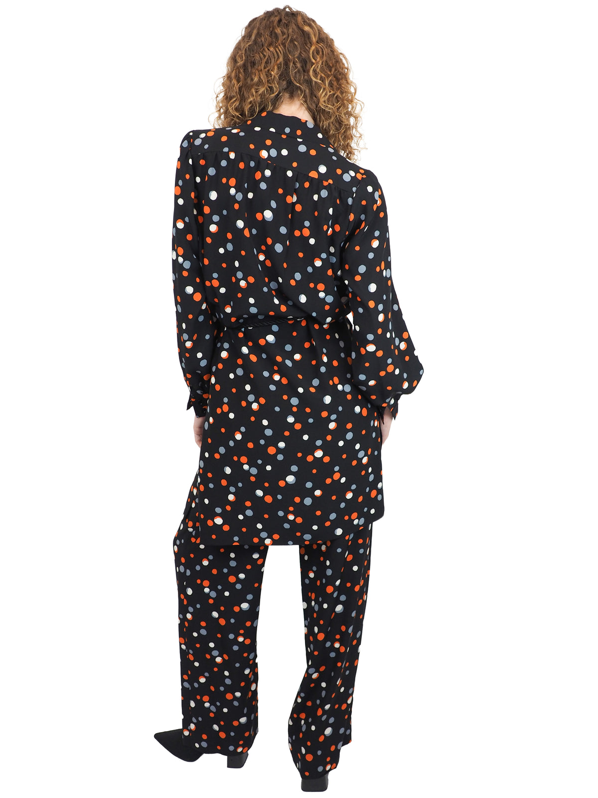 A A vintage Yves Saint Laurent YSL 1970's  polka dotted tunic and trouser set 