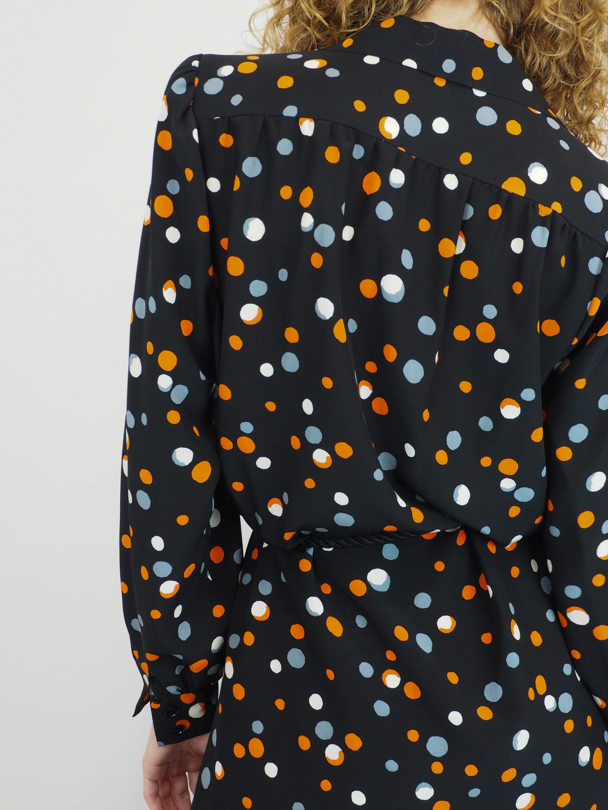 A A vintage Yves Saint Laurent YSL 1970's  polka dotted tunic and trouser set 