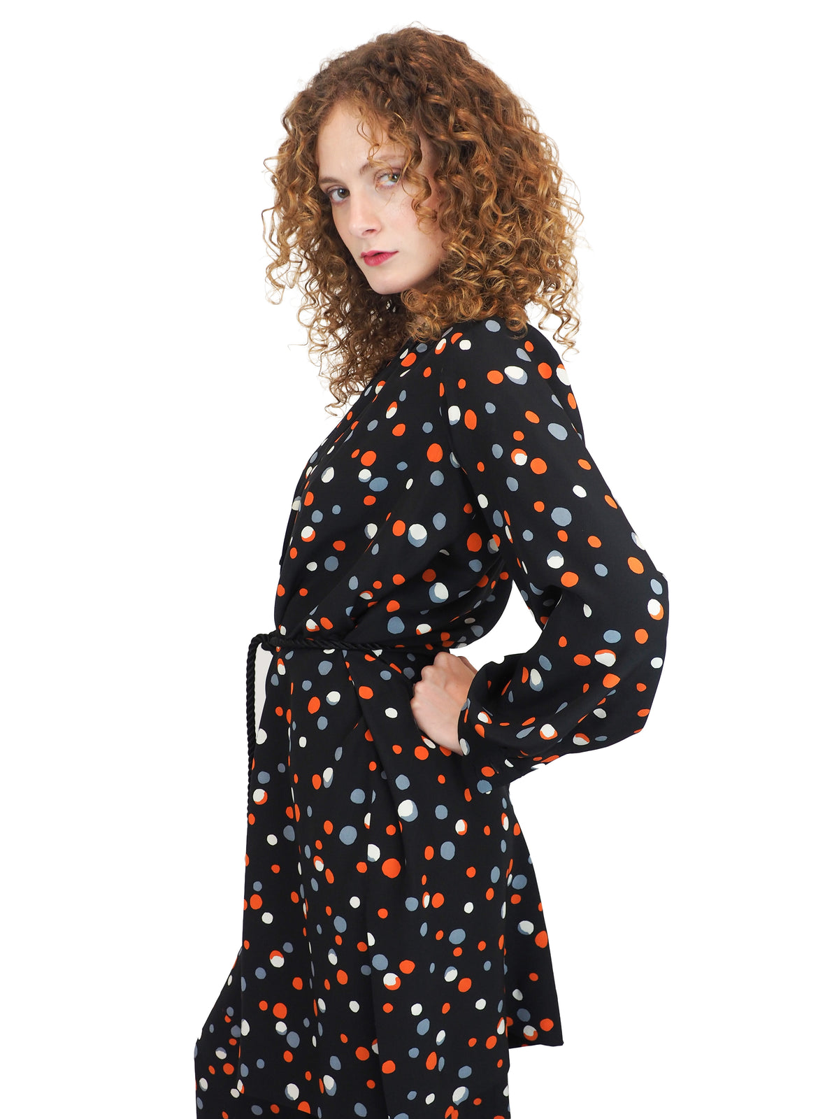 A A vintage Yves Saint Laurent YSL 1970's  polka dotted tunic and trouser set 