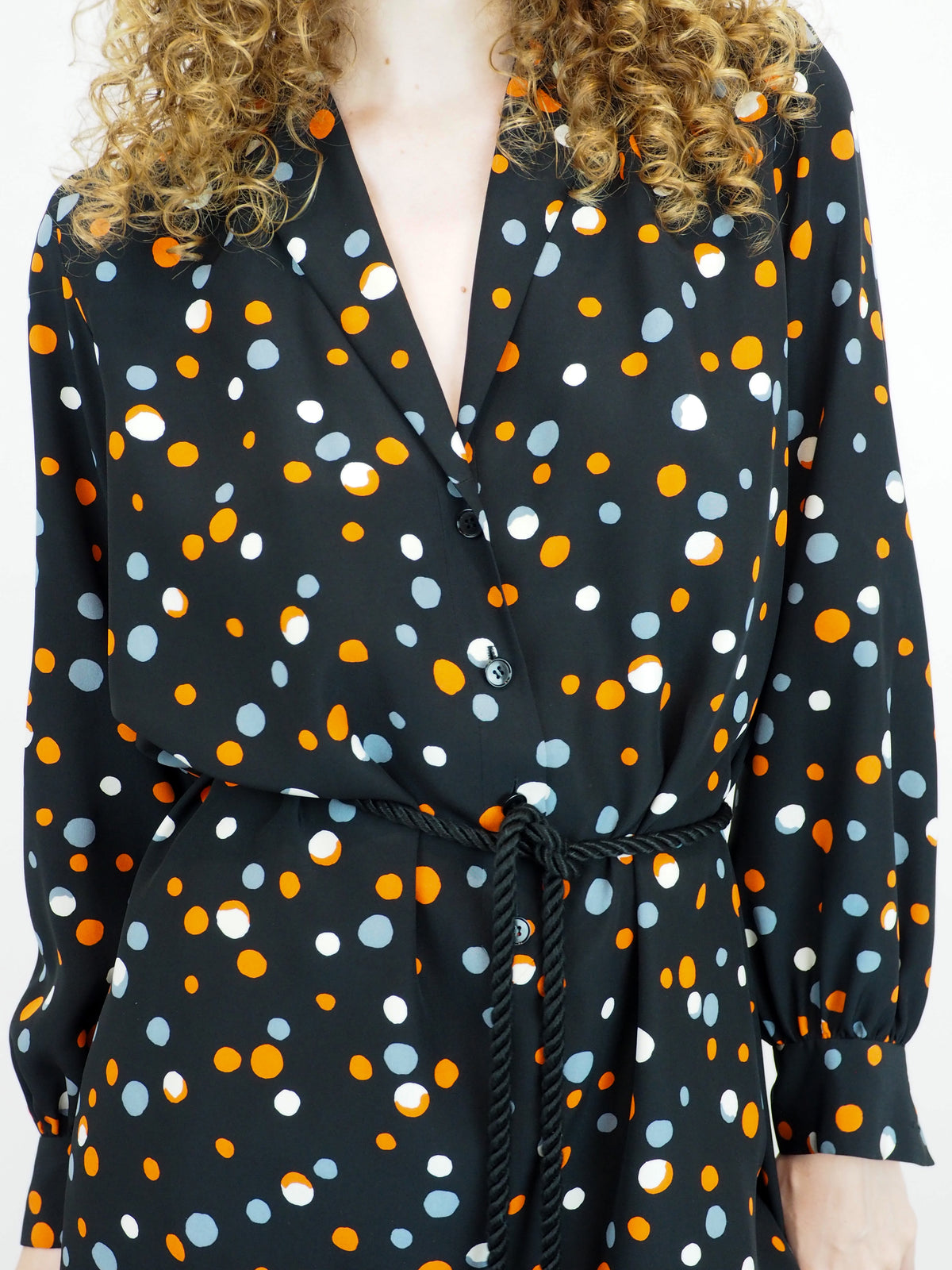 A A vintage Yves Saint Laurent YSL 1970's  polka dotted tunic and trouser set 