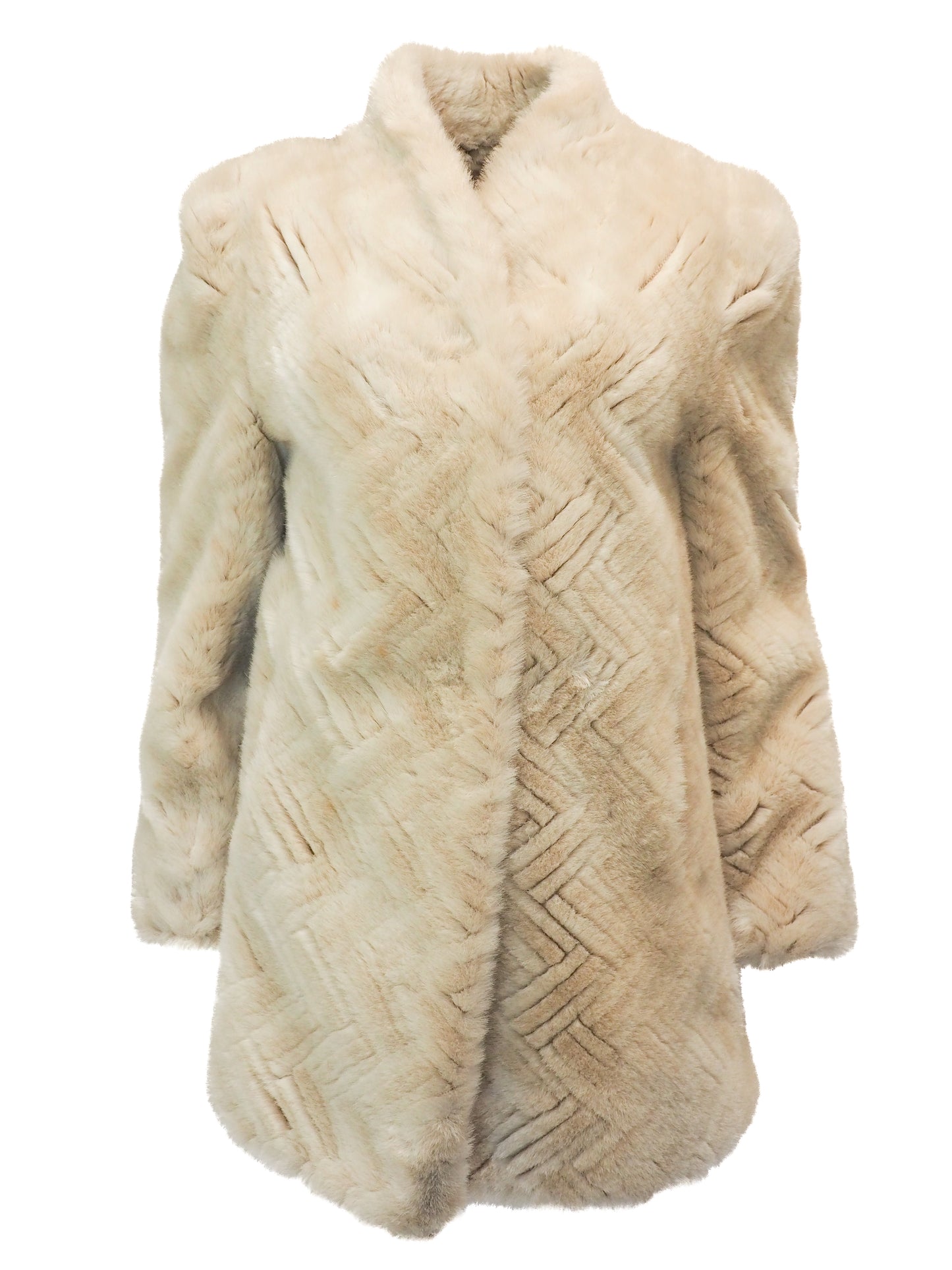 Vintage Jacques Saint Laurent Ivory Fur Coat