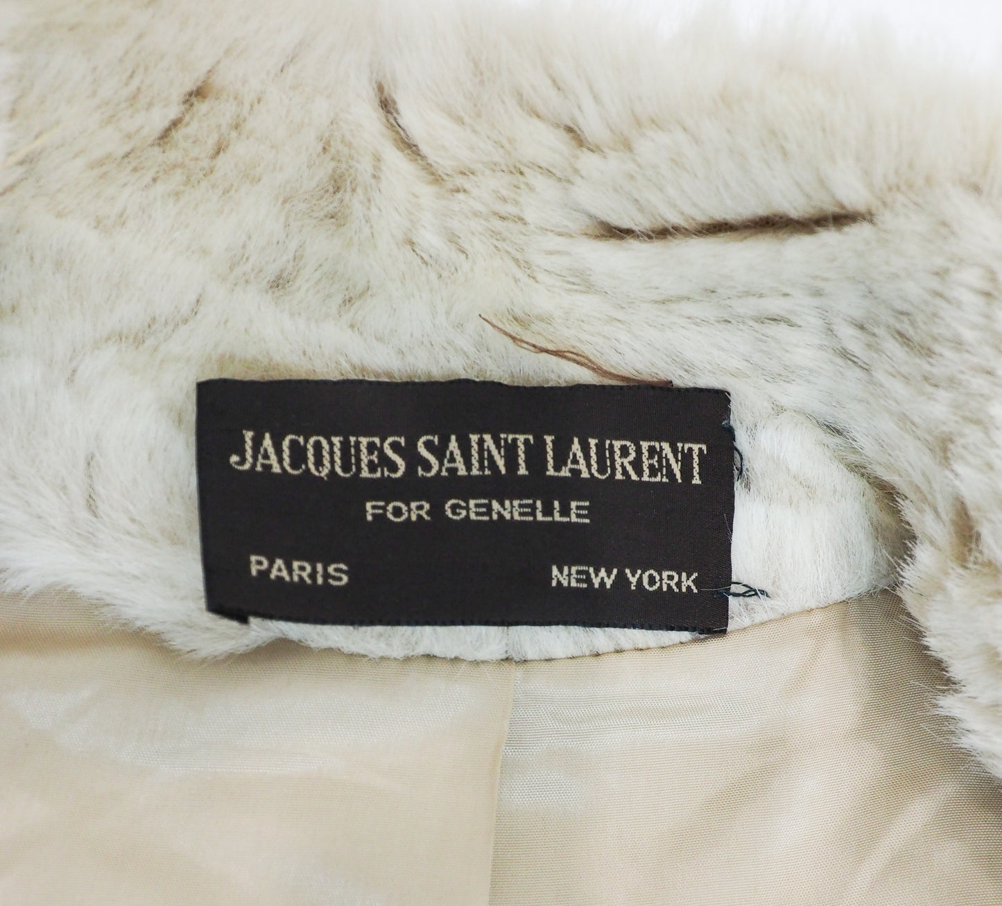 Vintage Jacques Saint Laurent Ivory Fur Coat