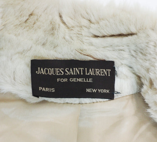 Vintage Jacques Saint Laurent Ivory Fur Coat