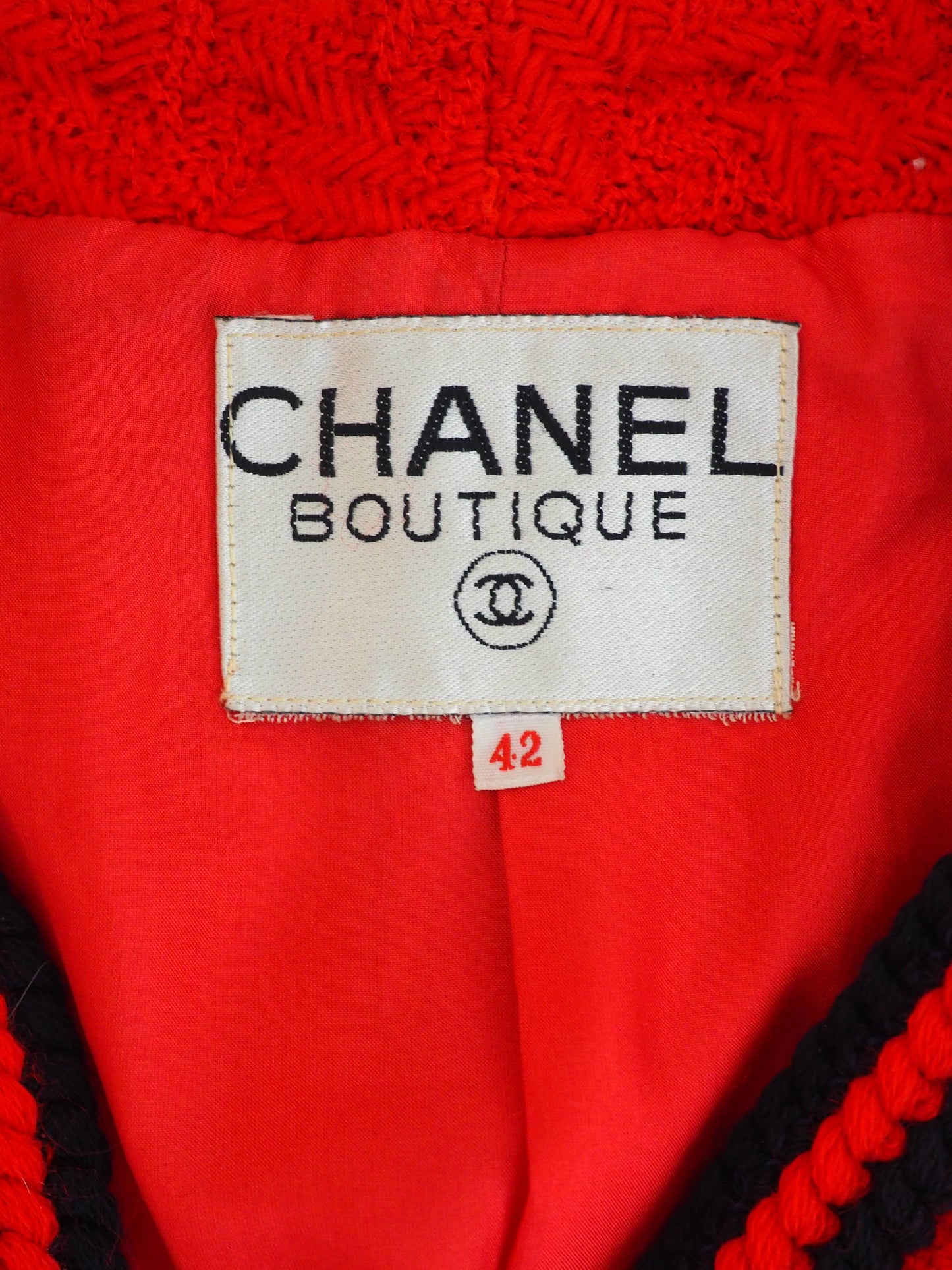 Chanel Red Tweed Coat