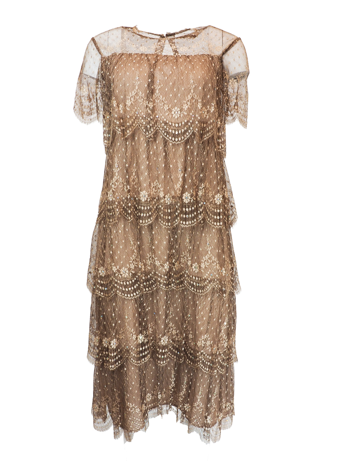 Rina Di Montella Tiered Lace Dress
