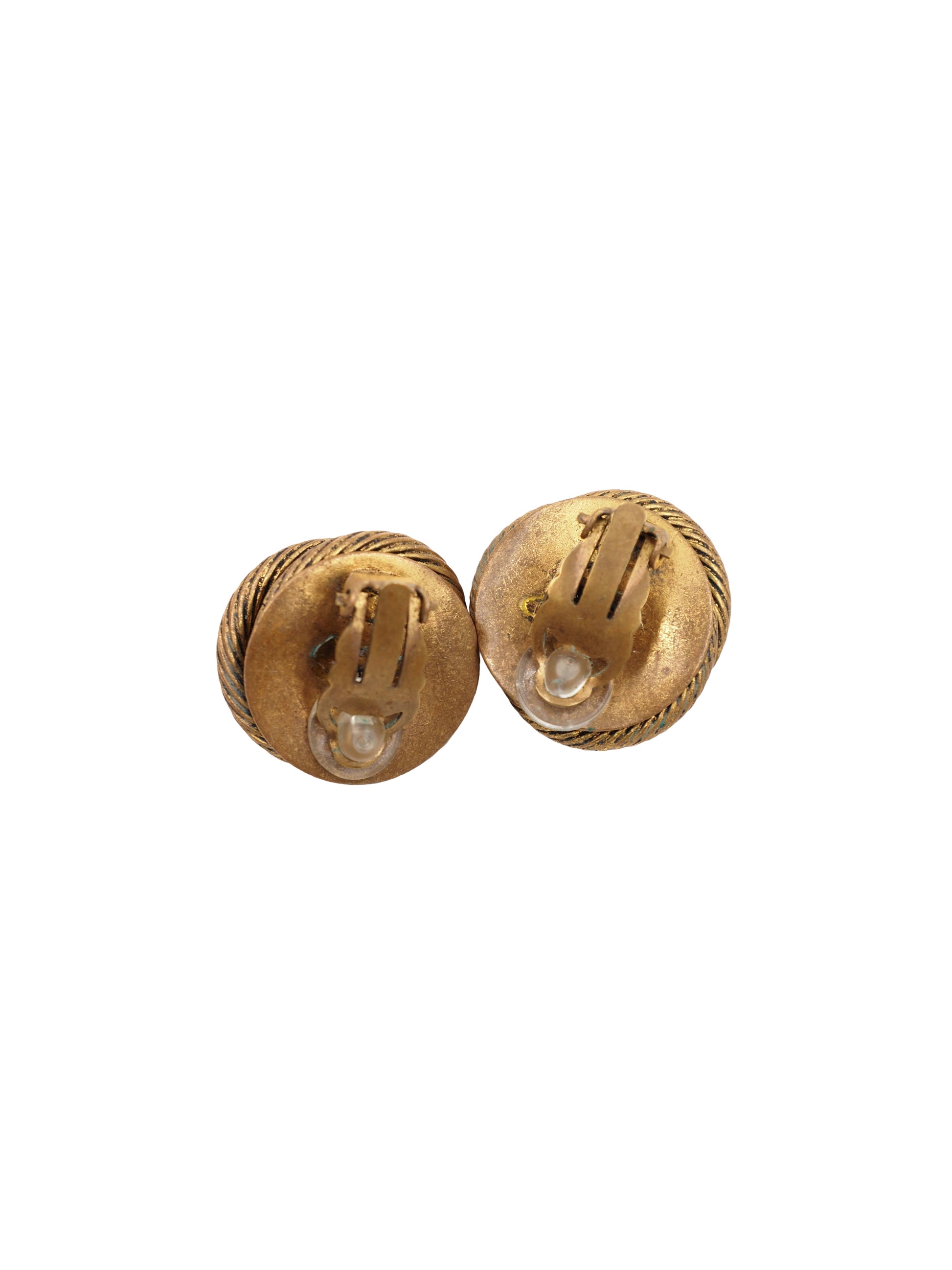 chanel bronze birds nest earrings 