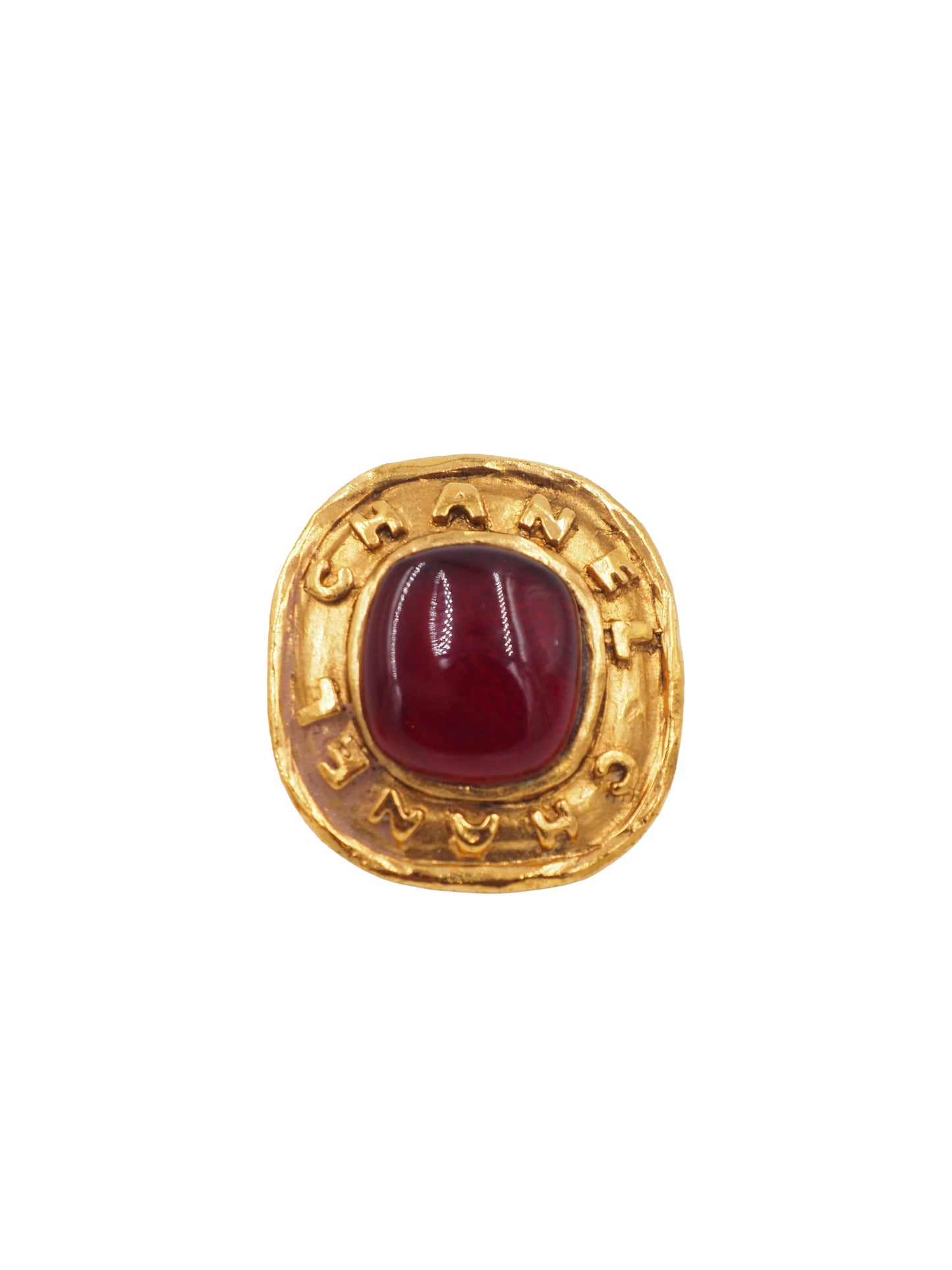 chanel burgundy and gold earrings 