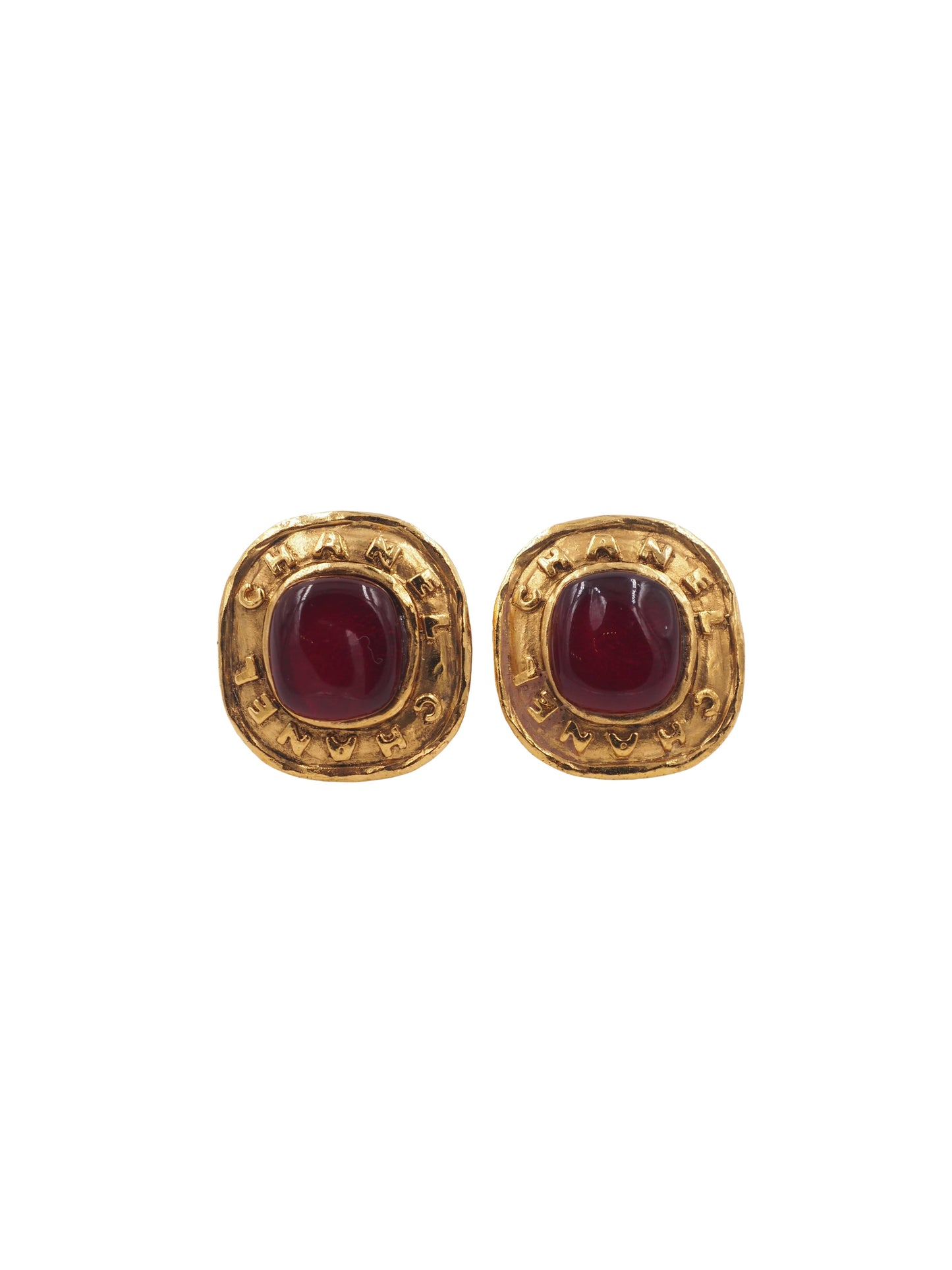 chanel burgundy earrings 