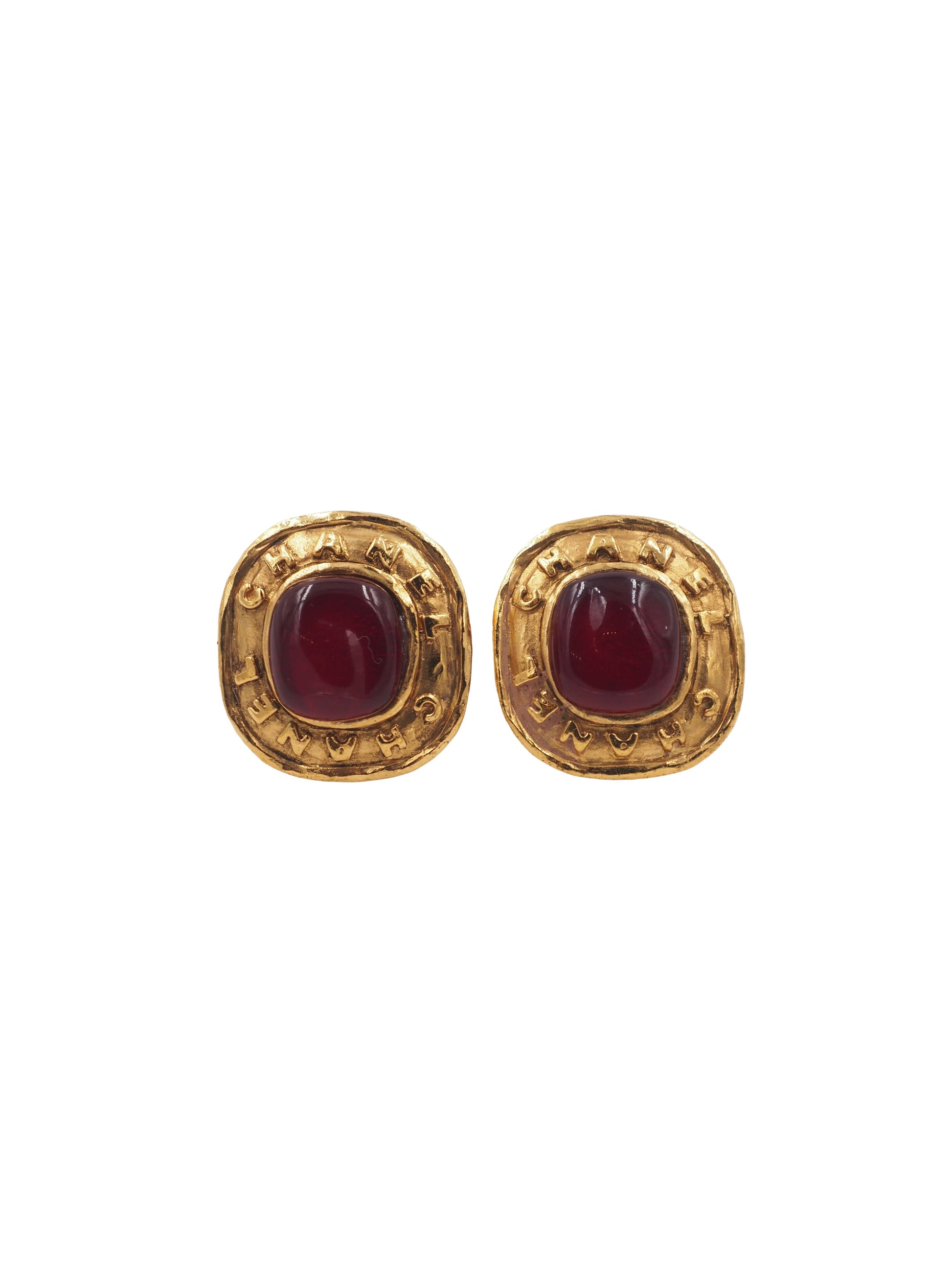 chanel burgundy earrings 