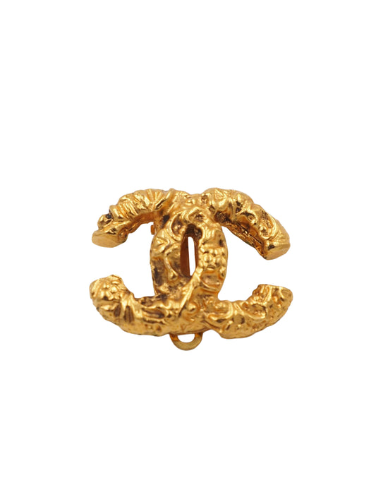 chanel gold logo earrings 