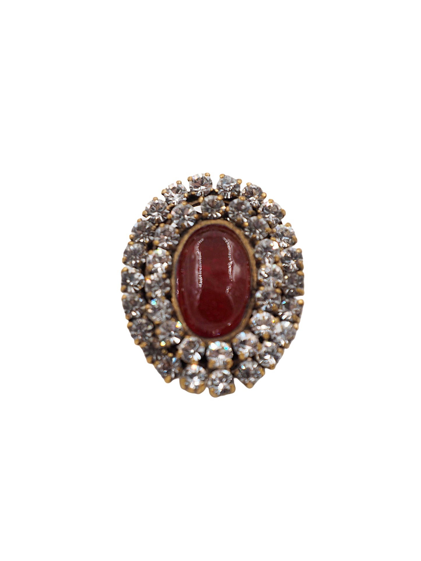 chanel red rhinestone earrings