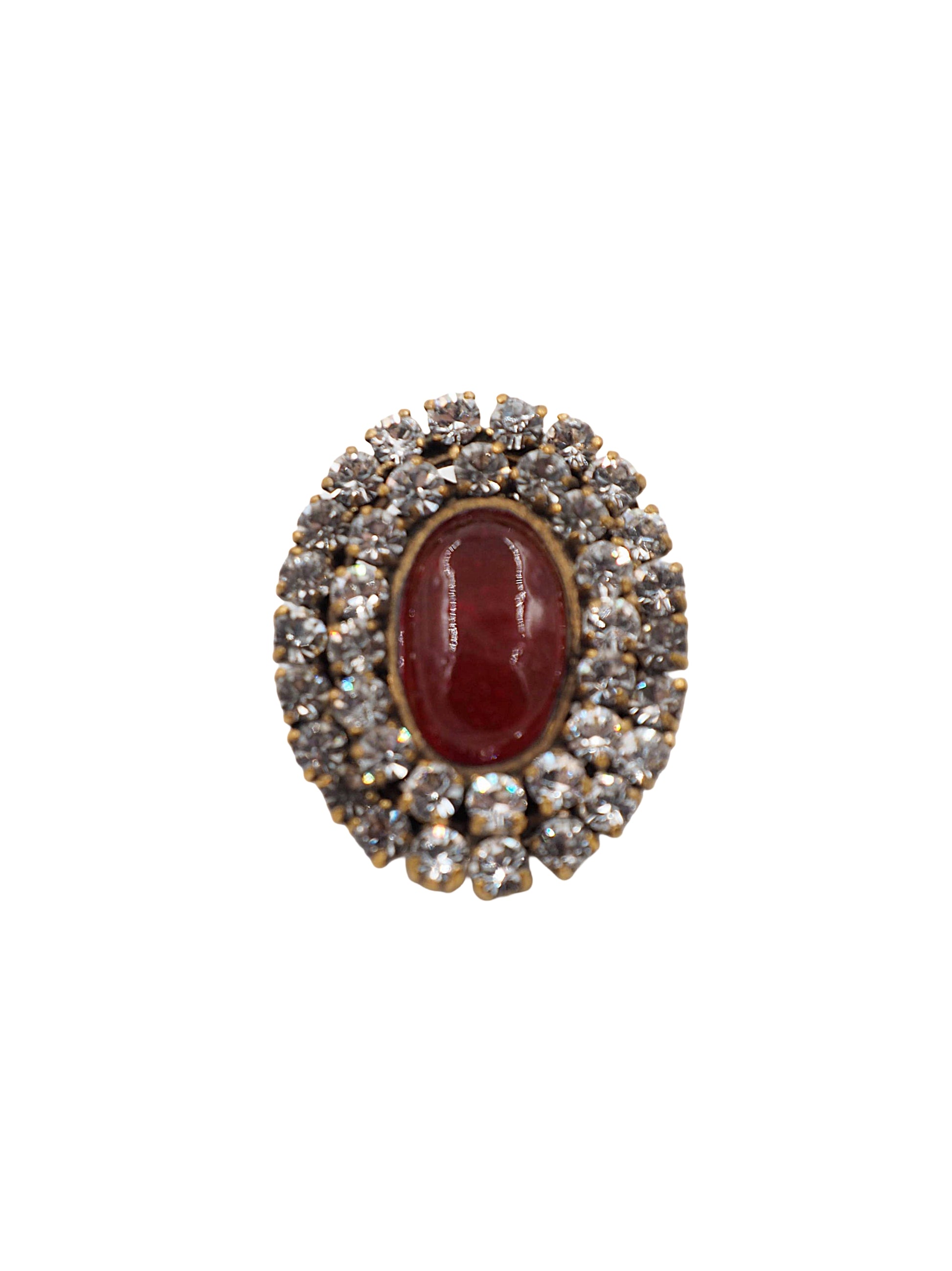 chanel red rhinestone earrings