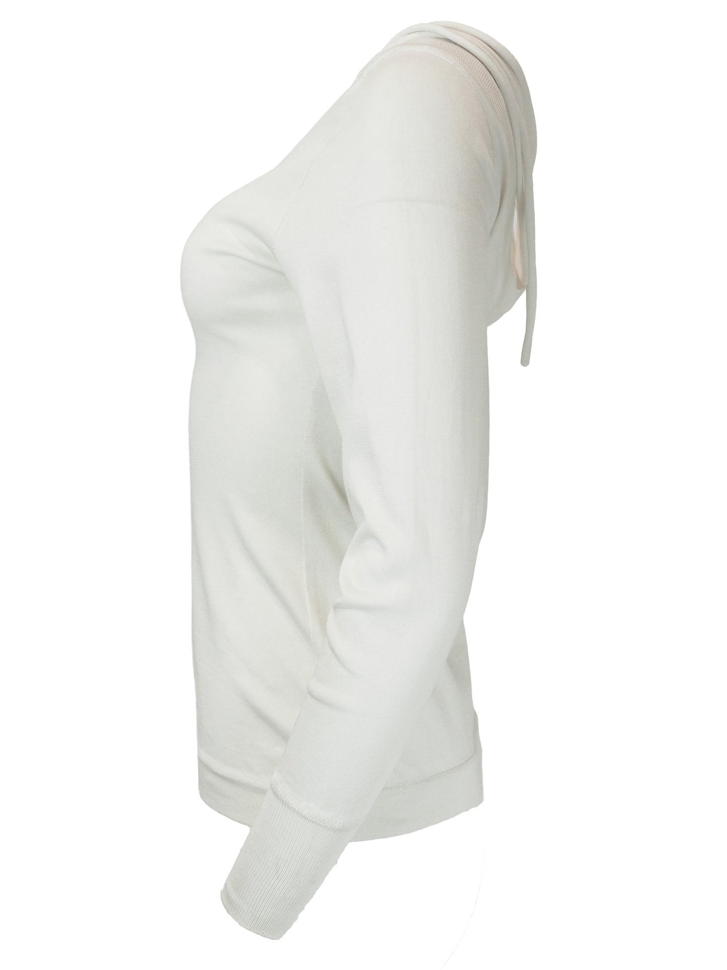 Claude Montana White Knit W Fring Neck Trim