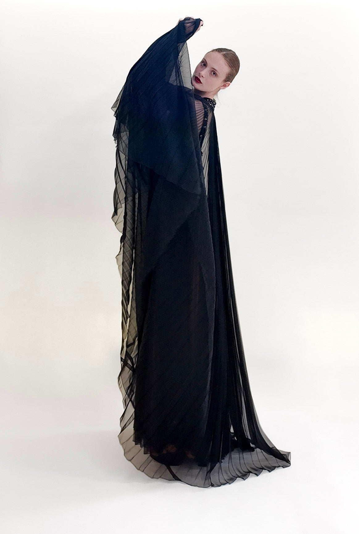 Vintage 1969 Bob Mackie /Bob Aghayan Pleated Gown With Cape
