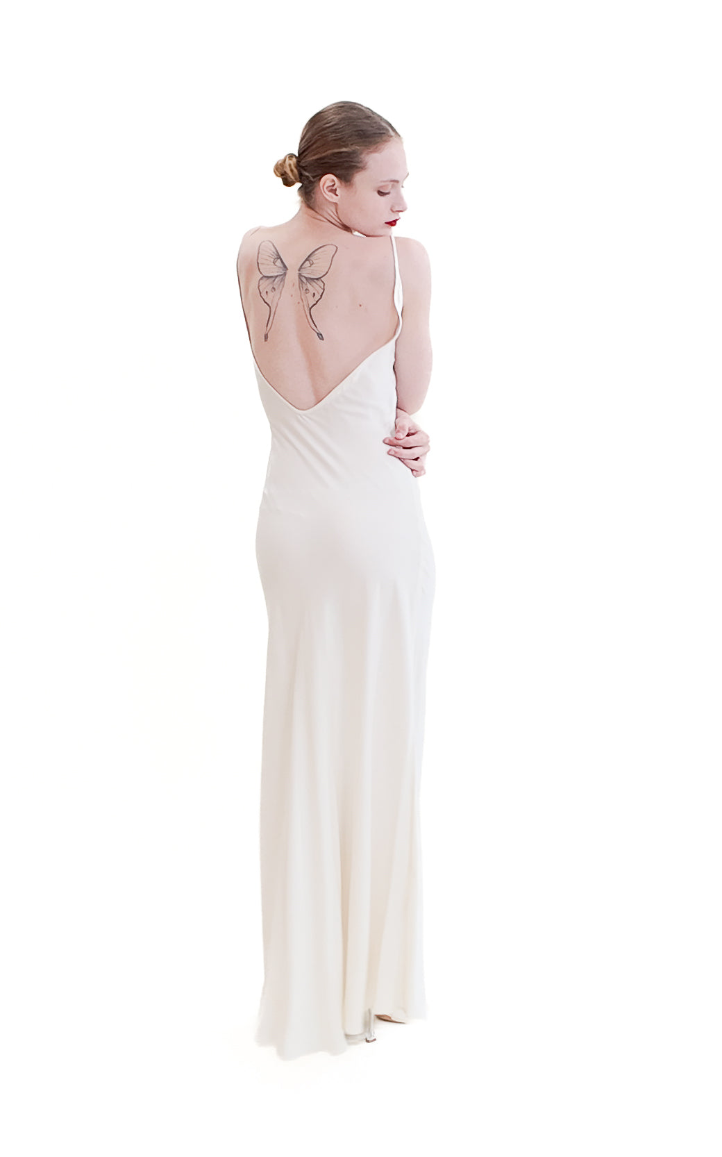 Jane Booke White Low Back Slip Dress