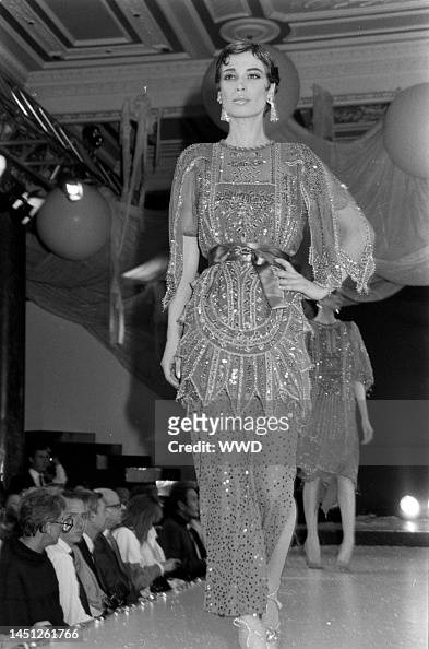 1984 Zandra Rhodes Black With Silver Sequin & Back Cowl Back Dress Magic Carpet Collection