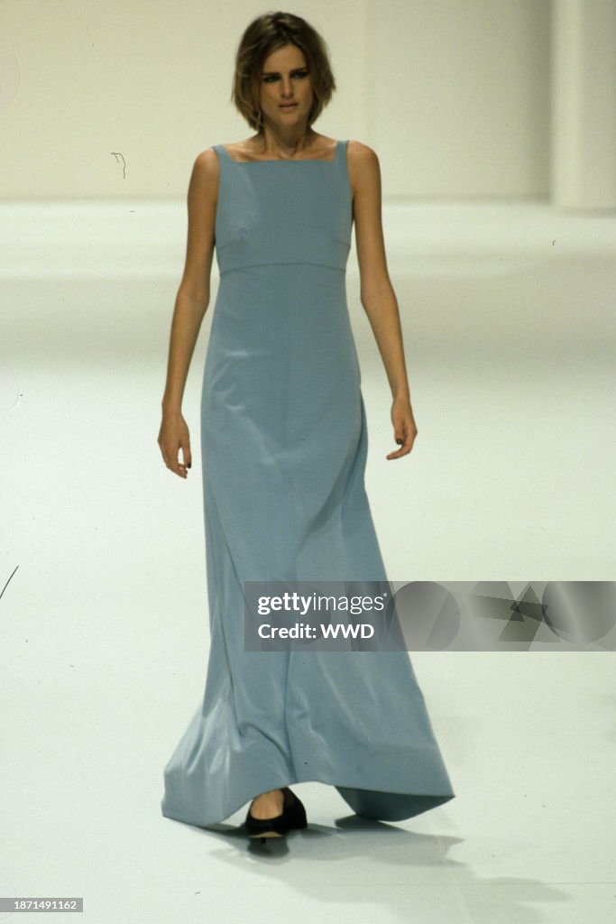 Chanel spring 1998 runway gray empire waist gown