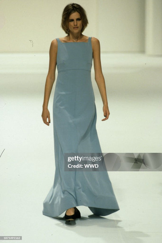 Chanel spring 1998 runway gray empire waist gown