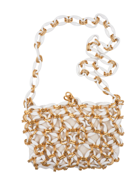 White/Gold Chainmail Purse
