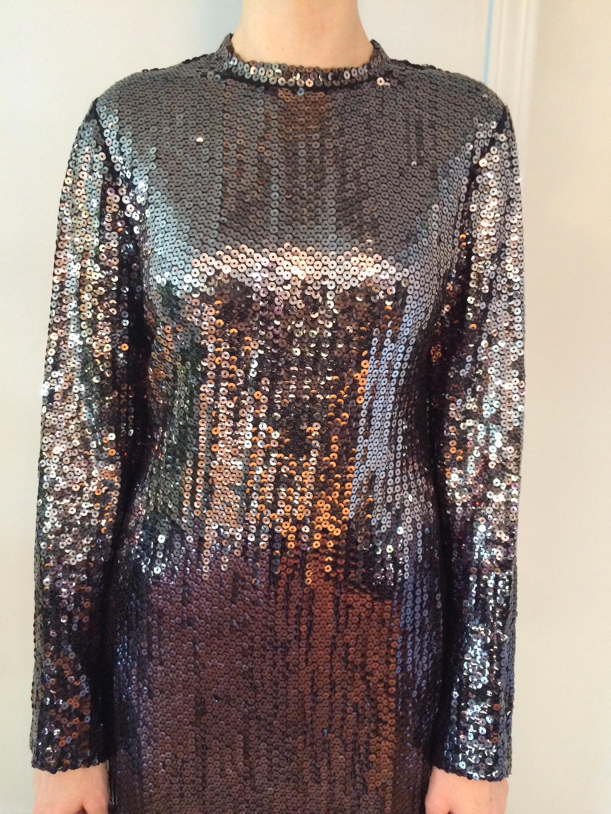 Vintage 1970s  Ruben Panis Ombre Sequined Gown