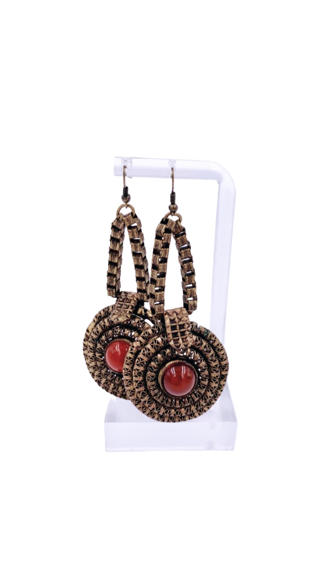 Vintage Tribal Drop Metal Earrings