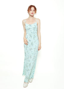 Jane Booke Blue Floral Low Back Slip Dress