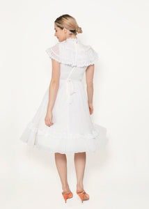 Gunne Sax Cotton Lace High Neck Victorian Style  Dress