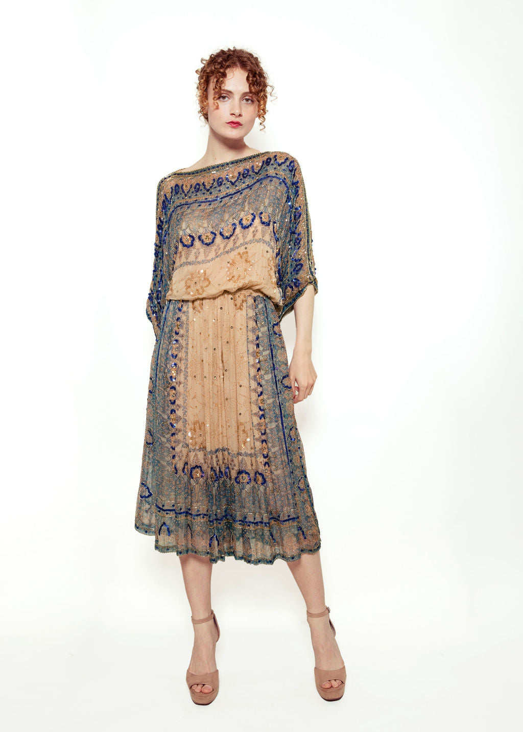 Judith Ann Indian Silk & Sequin Dress